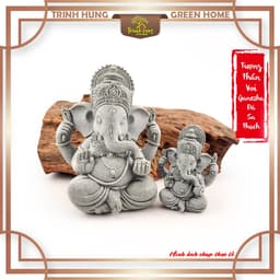 Tượng thần voi Ganesha đá sa thạch xanh -  Tượng deco, trang trí tiểu cảnh, bán cạn, terrarium 5