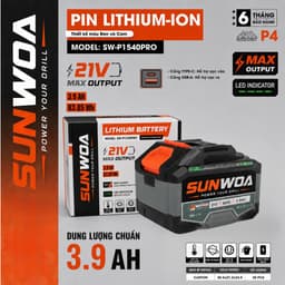 [CỔNG USB & TYPE C] Pin 15 Cell SUNWOA SW-P1540PRO, Dung Lượng Chuẩn 3.9Ah - 5C, Đèn Báo Sườn 1