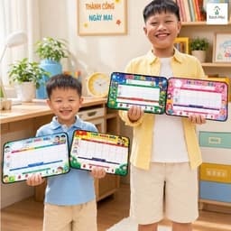 Bảng Cửu Chương, Bảng Thời Khóa Biểu Tráng Gương Cao Cấp - Tặng Bút Viết - KT 20x30cm - Quà Tặng Học Sinh - Bách Mộc 4