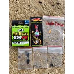 Combo Phụ Kiện Câu Lure Đầy Đủ – Dây PE, Mồi Lure Tùy Chọn, Leader, Khóa Snap, Chụp Chì, Khóa Số 8 1