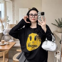 Áo thun giấy cổ tròn mỏng in hình mặt cười vàng xinh đẹp hot trend  TG FACE11 7 8