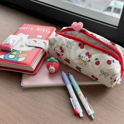 Bóp viết/ Túi bút vải dễ thương/ Túi đựng mỹ phẩm họa tiết dễ thương có khóa kéo tiện lợi 2