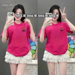 Áo thun , áo 3158 cotton khô, áo thun nữ form rộng nam nữ tay lỡ mẫu trơn unisex -hình ĐẦU GỖ 6