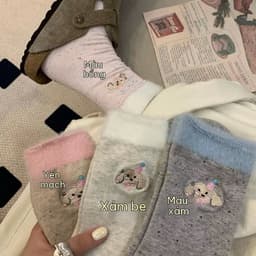 🧦 SET 4 ĐÔI TẤT HỌA TIẾT GẤU DỄ THƯƠNG – PHONG CÁCH HÀN QUỐC 4