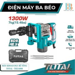 MÁY ĐỤC BÊ TÔNG 17ly TOTAL 1300W TH2130016/TH214008 1