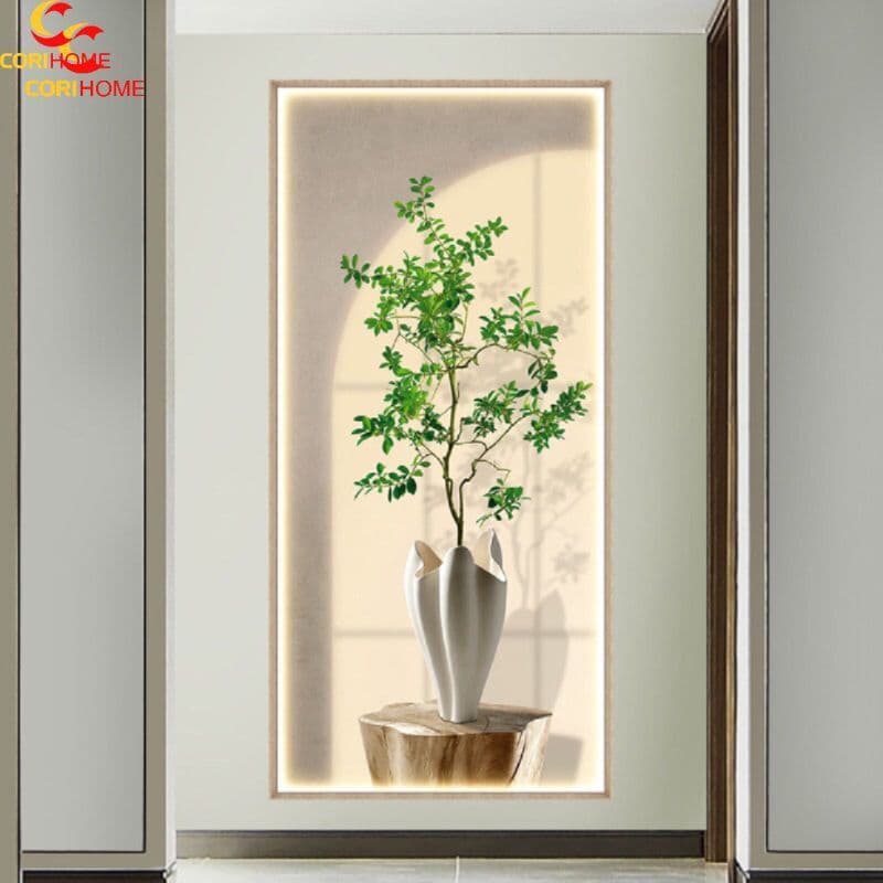 Tranh Decan 3D CoriHome Chậu Cây Xanh Dán Tường  (0.6m x 1.2m)