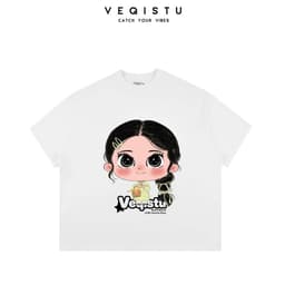 [Ver.2.2] Áo Thun Boxy Local Brand VEQISTU "Chibi Girl", Áo Thun Unisex Form Rộng 250GSM Cotton 4