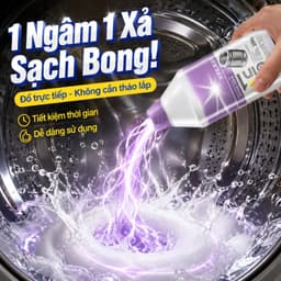 Nước Tẩy Rửa Máy Giặt / Bột Tẩy Cặn Và Khử Mùi Lồng Giặt 3 Trong 1 / Nhẹ Nhàng Với Máy / Không Cần Tháo Rời Hoặc Xả Lại 8