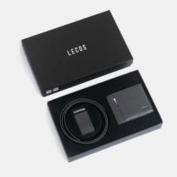 [4-25/9 TẶNG QUÀ TRUNG THU 599K] Hộp Quà Tặng Ví Dây Lưng LECOS LQ4 Đồng Bộ Đóng Hộp Cứng 7