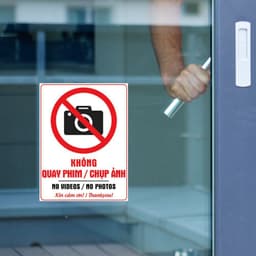 [Hỏa Tốc] Decal Dán "Không Quay Phim / Chụp Ảnh - No Videos / No Photos" Chống Thấm Nước, Bền Đẹp 2