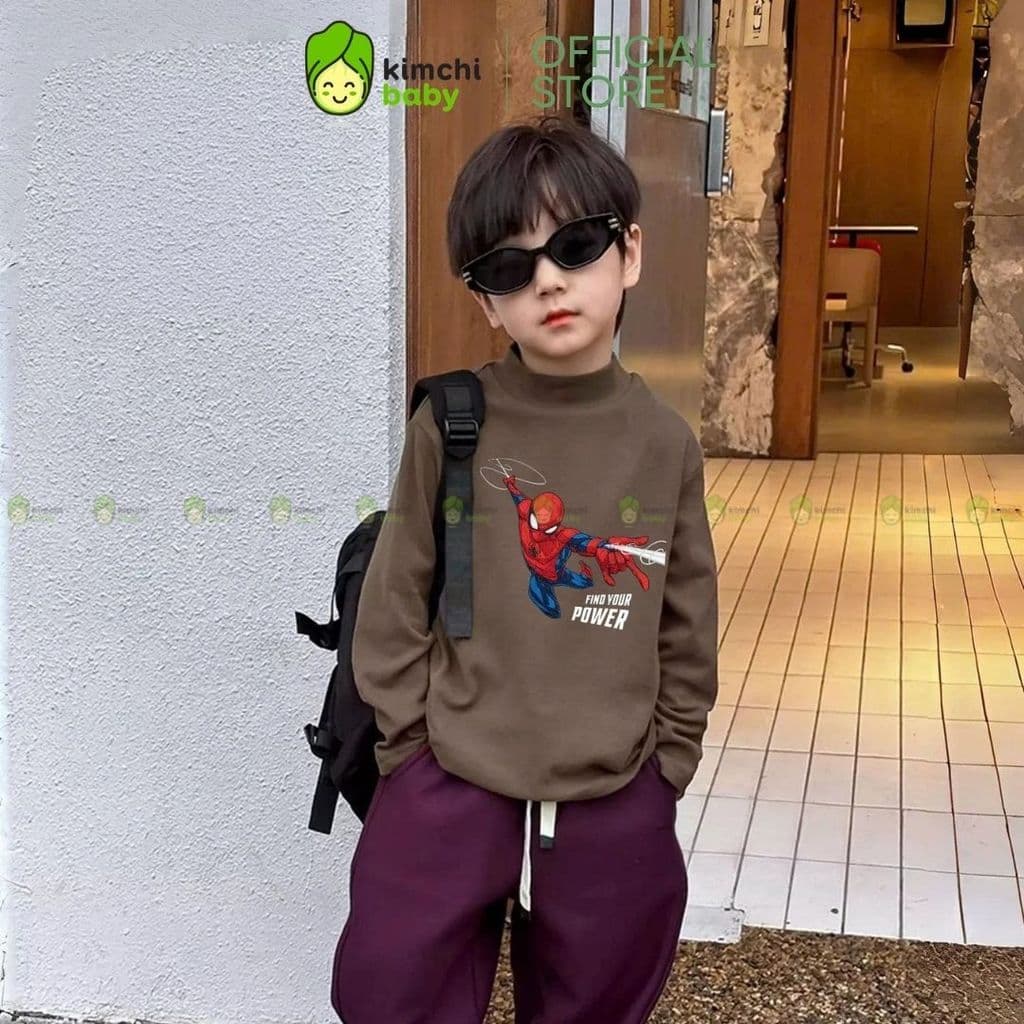 [10-29KG] Áo giữ nhiệt bé trai cao cấp KIMCHIBABY cổ cao 3p DÀY MỊN SIÊU ẤM dài tay cho bé mặc thu đông ACL601