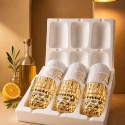 [ GOCHY ] Bộ 6 Ly Thủy Tinh GOCHY HOME 300ml Vân Ong Dập Nổi 3D, Cốc Uống Nước Soda-Lime Không Chì, Dày Dặn Sang Trọng- Mix Vàng 6
