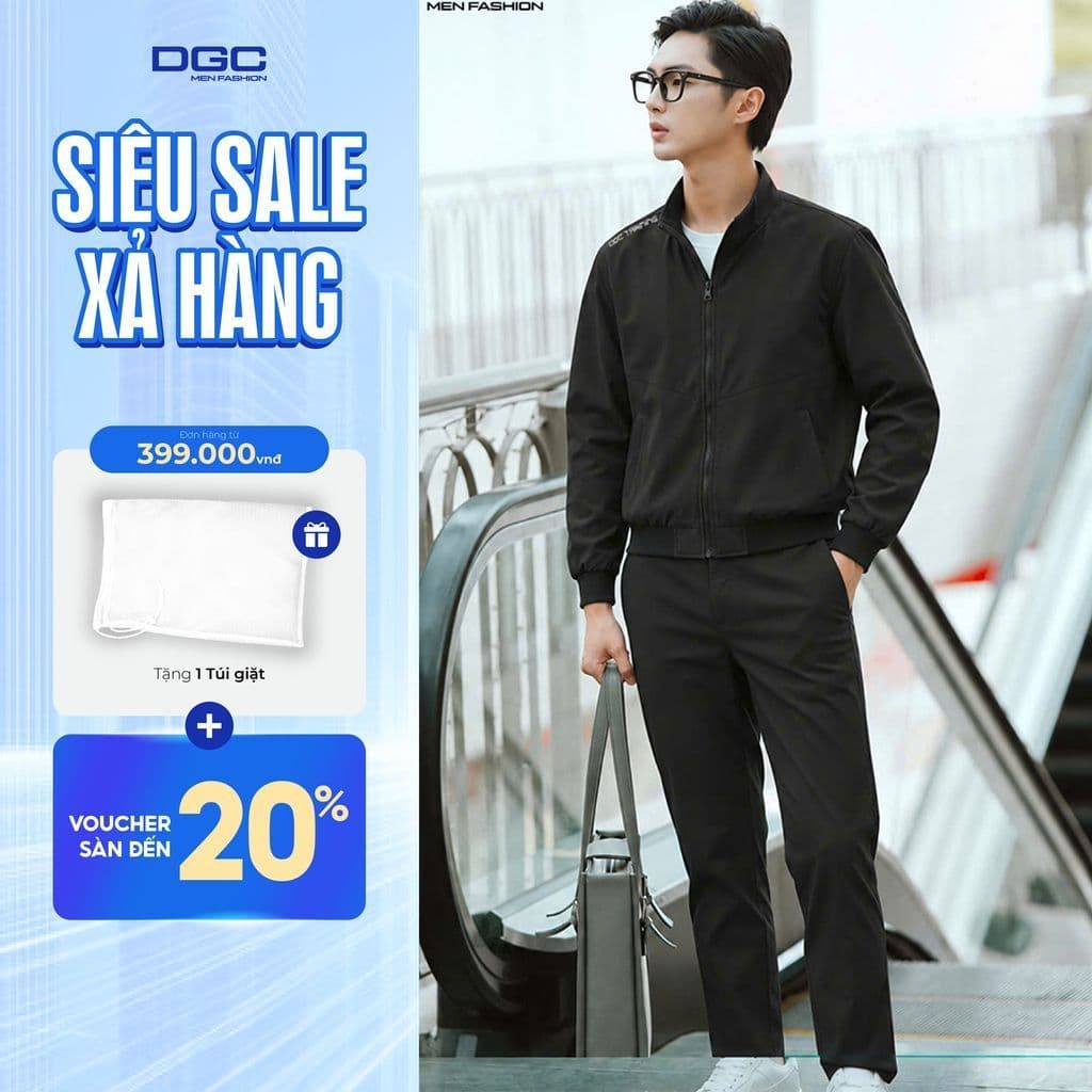 Quần Gió Nam DGC Cạp Chun Dây Rút, Ống Suông Chống Thấm Nước, Chống Bụi Bẩn, Cản Gió Giữ Ấm Mẫu Mới WQDBF174M-Q