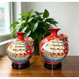 [TẶNG ĐẾ VÀ HỘP QUÀ] Bình Hút Lộc TBXG đắp nổi RỒNG VIỆT, Bình tài lộc Bát Tràng cho mệnh hỏa, thổ 3