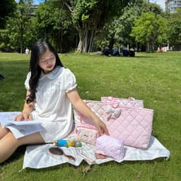 [TẶNG CHARM NƠ] Túi Tote Daisy Rosie Millie Chần Bông Bánh Bèo Xinh Xắn Đi Học Đi Làm T46 T47 T48 7