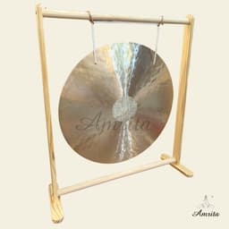 [Amrita] [Hàng Sẵn] Golden Wind Gong 60cm kèm đế gỗ và chày bông - CXNP534 6