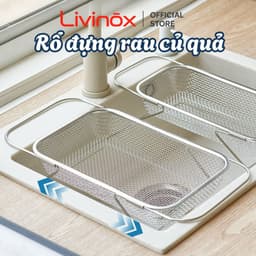 Rổ Lưới Livinox Inox Rửa Rau Củ Quả Kéo Giãn Bồn Rửa Chén TOAM - Rổ Rửa Giá Úp Chén Bát Thoát Nước 1