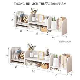 Kệ sách để bàn đa năng trang trí bàn học bàn làm việc cực xinh thương hiệu Luxfurni- LUX16 8