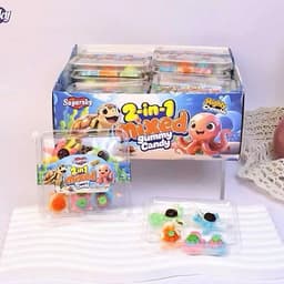 Khay 20 hộp kẹo dẻo sinh vật biển nhiều hình mix vị trái cây, kẹo dẻo trái cây hình sinh vật biển siêu ngon 1