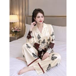 [ HÀNG HOT - ĐẲNG CẤP THỜI TRANG ] Đồ nữ Pijam lụa Latin , sang trọng họa tiết dài tay xịn sò size 40kg - 80kg 7