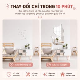 Gương Mềm Acrylic Dán Tường Tự Dính Decor Phòng Ngủ Phòng Tắm HomeMate, Gương Chống Vỡ Makeup Decor Nhà Cửa 5