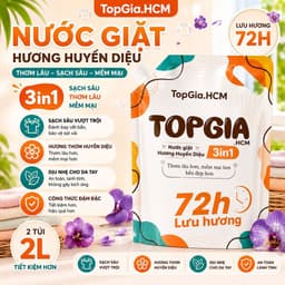 Nước Giặt Xả TOPGIA 2L Hương Huyền Diệu Đánh Bay Vết Bẩn Lưu Hương Thơm Lâu 72H Bảo Vệ Sợi Vải 1