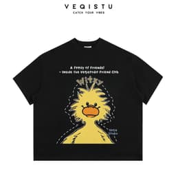 Áo Thun BOXY Local Brand VEQISTU "Vịt Cafe + Vịt Xù", Áo Thun Boxy Form Rộng Unisex 250Gsm  Cotton 6