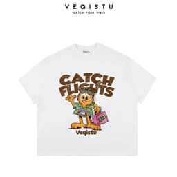 Áo Thun BOXY Local Brand VEQISTU "Con Mèo", Áo Thun Boxy Form Rộng Unisex 250Gsm 100% Cotton 5