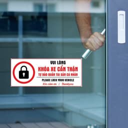 [Hỏa Tốc] Bảng Decal "Vui Lòng Khóa Xe Cẩn Thận - Tự Bảo Quản Tài Sản Cá Nhân" Chống Thấm Nước, Bền Đẹp 4