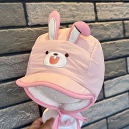 Mũ Lưỡi Trai Cho Bé Lót Lông Cừu Hình Thú Gấu Thỏ Vịt Dễ Thương Ấm Mùa Đông Có Dây Buộc 1-6 Tuổi - Kho Sỉ Gia Dụng Alulu 6
