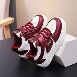 Giày Thể Thao 2 màu đen , đỏ , giày Trẻ Em Quai Dán, siêu nhẹ Chống Trơn, Giày Sneaker Đi Học Đi Chơi [G3] 5