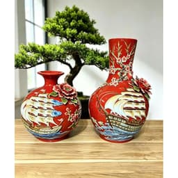 [TẶNG ĐẾ VÀ HỘP QUÀ] Bình Hút Lộc TBXG đắp nổi RỒNG VIỆT, Bình tài lộc Bát Tràng cho mệnh hỏa, thổ 7