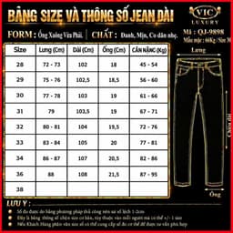 JEAN NAM CAO CẤP,FORM TRẺ TRUNG,NĂNG ĐỘNG,DIỆN CÙNG ÁO THUN HAY ÁO SƠ MI ĐỀU ĐẸP QJ-9898 VIC 8