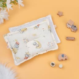 Gối Lõm Xô Muslin Cho Bé Sơ Sinh - Gối Nằm Chống Bẹp Đầu Cho Bé 6
