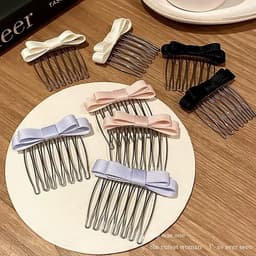 Lược Xước Cài Tóc Mái Đính Nơ Ruy Băng Nhỏ Xinh Xắn 3