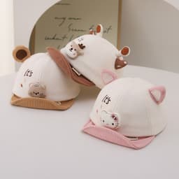 Bé Hoạt Hình Dễ Thương Động Vật Lắc Lông Cừu Màu Chặn Vịt Lưỡi Mũ Trẻ Em Thu Đông Ngoài Trời Tấm Che Nắng Mềm Viền Mũ Bóng Chày 3