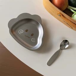 Khay Inox Cho Bé Ăn Dặm Kèm Thìa Inox 316, Bộ Khay Ăn Cho Bé Hình Hoạt Hình Ngộ Nghĩnh Tặng Kèm Thìa VOICON-[SS67] 6