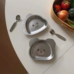Khay Inox Cho Bé Ăn Dặm Kèm Thìa Inox 316, Bộ Khay Ăn Cho Bé Hình Hoạt Hình Ngộ Nghĩnh Tặng Kèm Thìa VOICON-[SS67] 8
