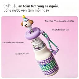 Bình Giữ Nhiệt Hoạt Hình 3D 500ml Inox 316 Dễ Thương Có Dây Đeo VOICON-CU22 Giữ Nóng Lạnh An Toàn Cho Học Sinh 7