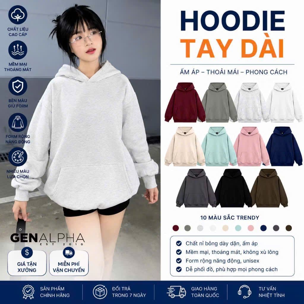 [ XẢ HÀNG  ] Áo hoodie Trơn unisex form rộng  ,áo khoác thời trang nam nữ nỉ bông oversize