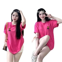 Áo thun , áo 3158 cotton khô, áo thun nữ form rộng nam nữ tay lỡ mẫu trơn unisex -hình ĐẦU GỖ 4