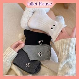 Set 5 Đôi Tất/ Vớ Cổ Cao Cho Nữ Hoạ Tiết Đôi Mắt Bong Bóng Miệng Cổ Bèo Phong Cách Hàn TN34 JULIET 1