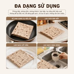 Khăn Lau Bếp Đa Năng Kháng Khuẩn Pretty,Cuộn Khăn Siêu Thấm Hút Dầu Mỡ, Không Xơ Vải, Tái Sử Dụng 9