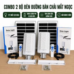 [ DÂY DÀI 5M ] COMBO 2 Đèn Năng Lượng Mặt Trời Mắt Ngọc bàn chải Chống Chói. Chiếu sáng 12h-15h - Kháng nước IP69 1