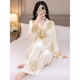[ HÀNG HOT - ĐẲNG CẤP THỜI TRANG ] Đồ nữ Pijam lụa Latin , sang trọng họa tiết dài tay xịn sò size 40kg - 80kg 3