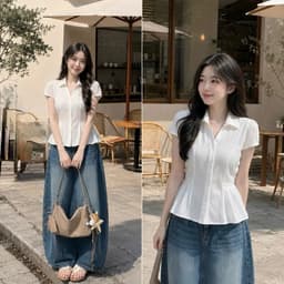 Áo sơ mi vân sọc ngắn tay dáng lửng xếp ly eo xinh xắn có dây buộc eo chất đũi vân mây KN237 6