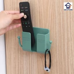 Giá Đỡ Dán Tường Để Sạc Điện Thoại, Đựng Đồ Kèm 2 Móc Treo Đồ QM-STORE 6