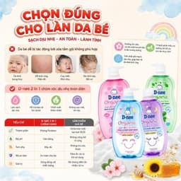 [CHÍNH HÃNG] Sữa Tắm Gội Cho Bé Dnee 2 IN 1 Tem Đại Thịnh Chính Hãng -  An Toàn Cho Bé Sơ Sinh 2
