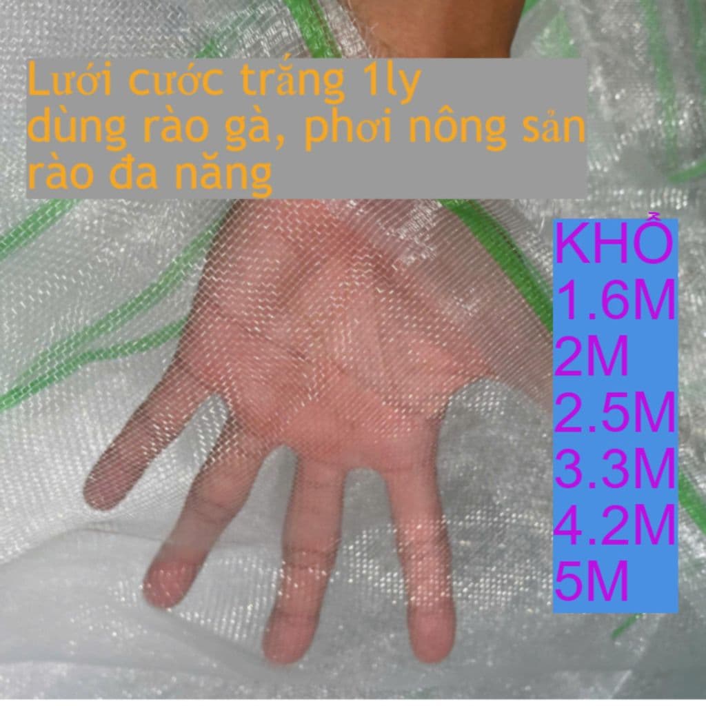 LƯỚI CƯỚC TRẮNG – MẮT NHỎ 1li, BỀN ĐẸP, ĐA NĂNG -Có sẵn nhiều khổ, dễ sử dụng và ứng dụng linh hoạt