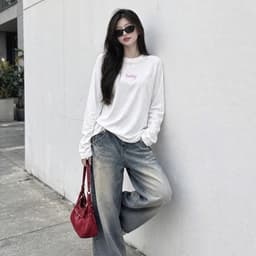 Áo thun nữ tay dài cổ tròn in chữ basic xinh đẹp baby thời trang nữ đơn giản  CT BABY 7 8 7 9 4 4 3 7
